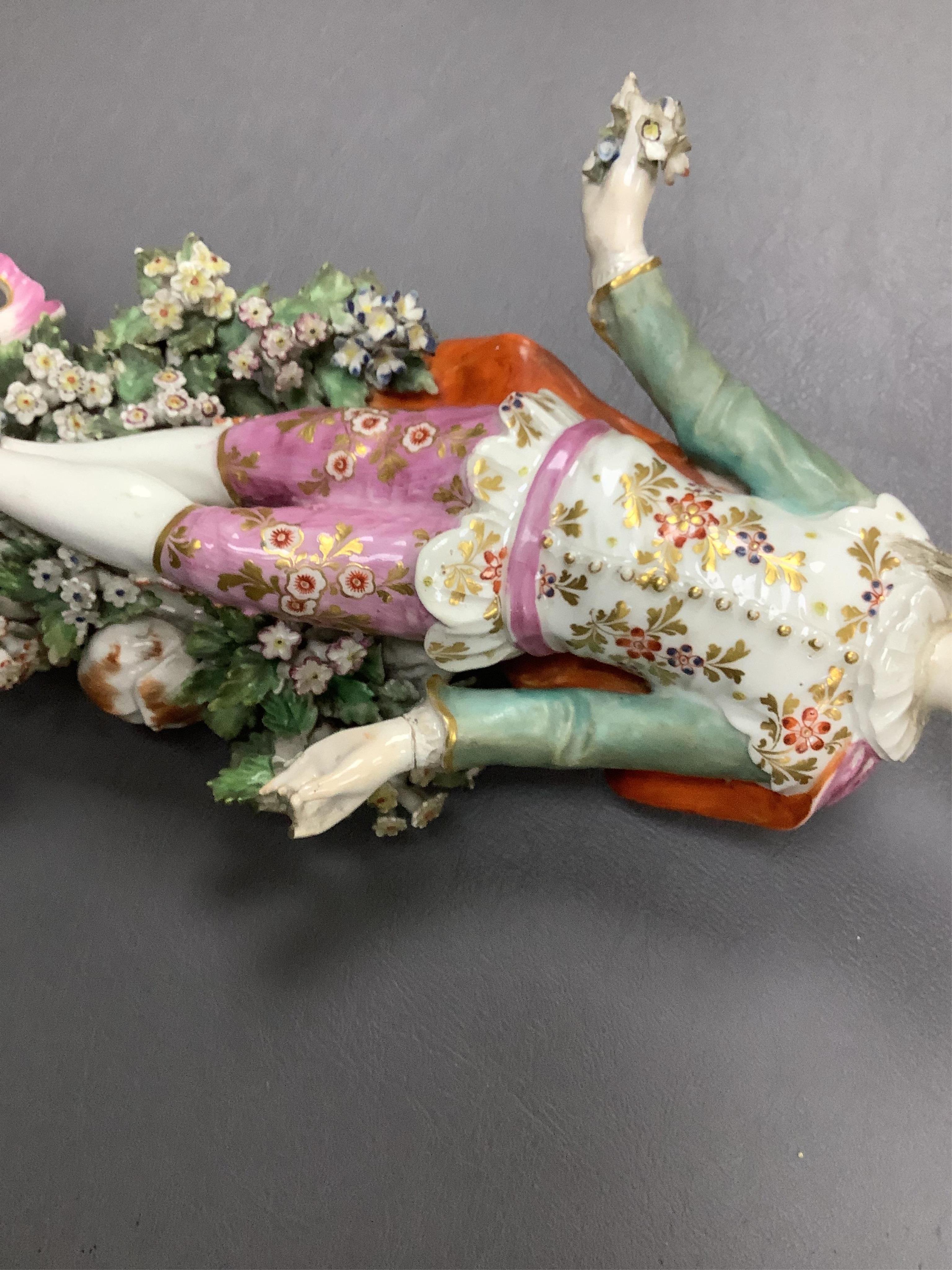 A pair of 18th century Derby porcelain figures of a lady and gentleman, 27cm high